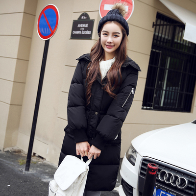 2016冬季新款韩版时尚保暖外套百搭款修身显瘦连帽防寒羽绒棉服女