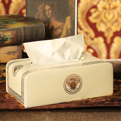 陶瓷纸巾盒欧式家居装饰品客厅陶瓷摆件家用高档工艺品创意纸抽盒