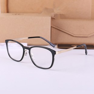 学生配镜文艺复古平光镜女方框TR90金属眼镜框男士可配近视眼镜架