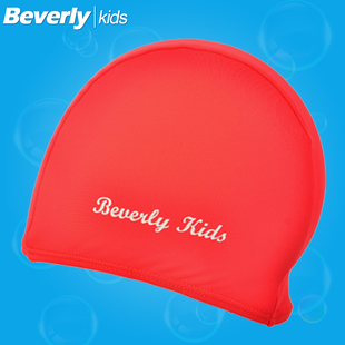 夏日纯色防晒儿童游泳帽男童女童舒适弹力护耳长发防水泳帽