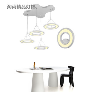 led餐厅吊灯鱼线圆形创意个性卧室壁灯过道吸顶灯客厅吧台灯特价