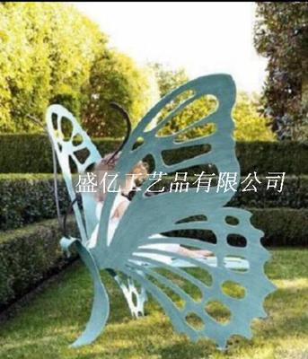 户外铁艺蝴蝶椅摆件别墅公园庭院蝴蝶座椅 创意蝴蝶椅子儿童椅子