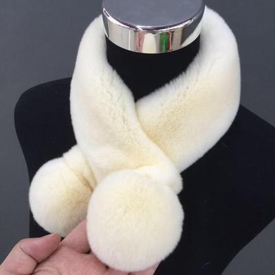 2016新款韩版女式獭兔毛整皮围巾带球保暖包邮围脖