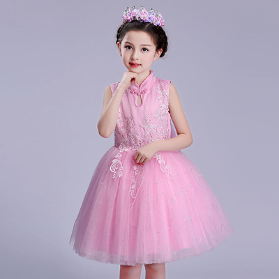 韩版夏装儿童公主礼服裙女童新款蓬蓬连衣裙花童女礼服婚纱演出服