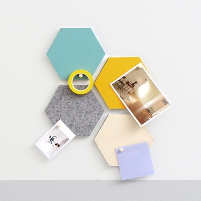 Thehaki 韩国创意毛毡六角形智力板多功能彩色置物墙贴装饰板壁饰