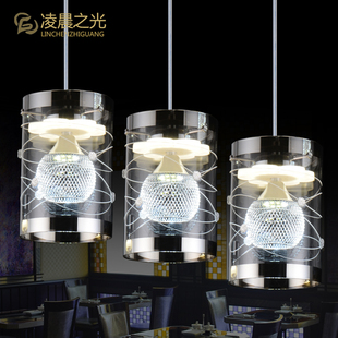 餐厅灯现代简约led三头餐桌灯创意圆形餐吊灯个性吧台饭厅吊灯具