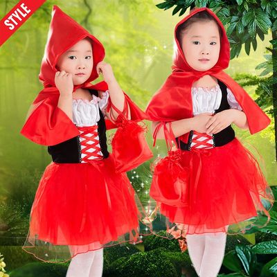 万圣节 cosplay儿童服装新款化妆舞会演出服 女童小红帽服 公主裙