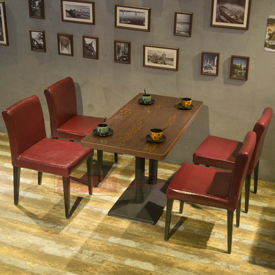 现货  西餐厅桌椅 奶茶店甜品店桌椅 咖啡厅茶餐厅家用餐桌椅组合