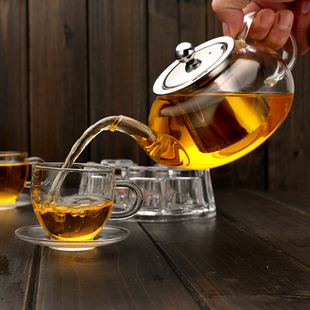 加厚玻璃茶具花茶壶套装整套耐热不锈钢过滤红茶花草功夫茶杯茶盘
