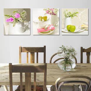 现代简约无框画水果餐厅装饰画客厅饭厅厨房单幅墙画壁画三联挂画
