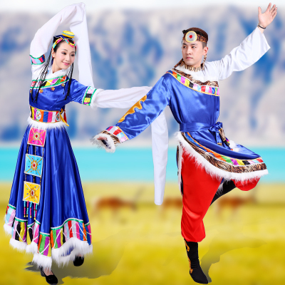 藏族女装舞蹈服饰民族藏族舞台表演服装臧族女藏族大摆裙民族服饰