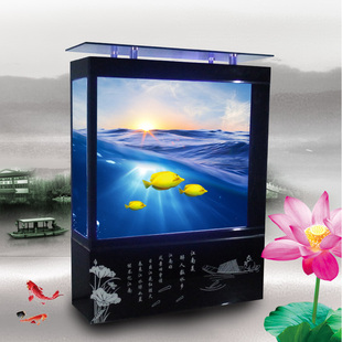 鱼缸水族箱中型大型玻璃方形屏风1.2/1.5米欧式生态免换水创意缸