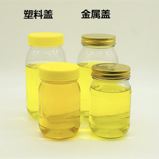 加厚无铅500ml 蜂蜜瓶 玻璃 500g 圆形蜂蜜瓶 酱菜瓶蜂蜜瓶1斤2斤