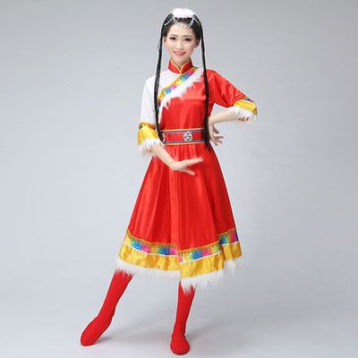 【天天特价】新款藏族舞蹈服装藏族演出服蒙古族演出服民族服藏袍
