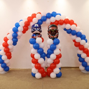 美国队长气球立柱卡通气球拱门生日派对装饰气球拱门气球路引装饰