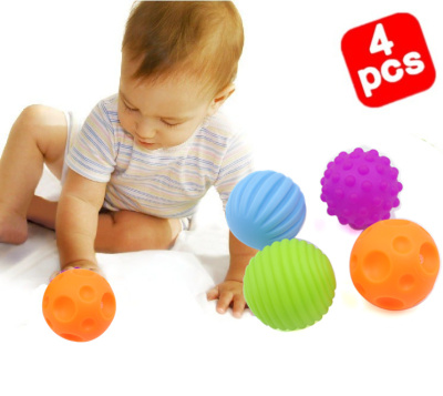 0-1岁婴儿触觉手抓球玩具训练球宝宝按摩感知软球波波球BB器