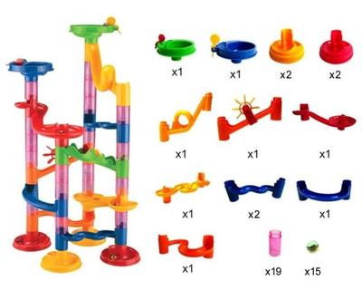 亲子互动积木轨道滚珠拼搭构建滑道套装幼儿园宝宝儿童积木玩具