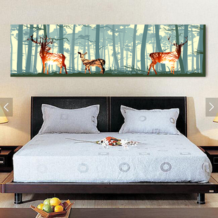 卧室床头实木水晶装饰画客厅现代简约沙发背景墙无框壁画宾馆挂画