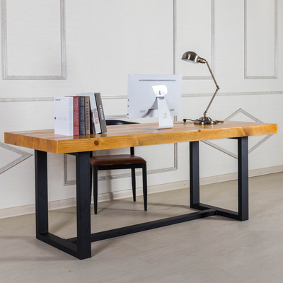铁艺电脑桌复古书桌实木餐桌办公桌椅组合写字台简约现代会议桌子