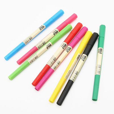 日本MUJI无印良品|六角双头水彩笔|彩色水性双头彩色画笔勾线笔