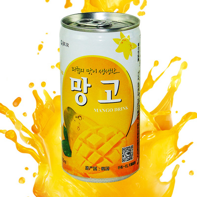 韩国进口果味饮料  九日芒果汁果汁饮料甜味 175ml/罐  每箱15罐