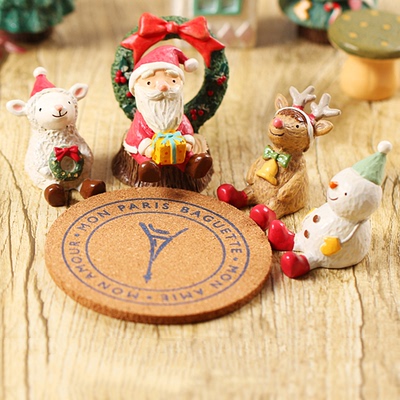 迷你圣诞小摆件装饰动物创意工艺品树脂玩具生日礼物手工卡通玩偶