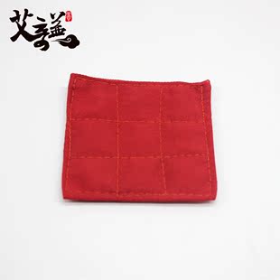 加厚随身灸布套隔热垫艾灸套艾灸盒隔热垫夹绒红色垫子