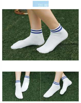 日韩运动足球双杠两条杠全棉舒适纯色纯棉学生袜松口短袜子情侣