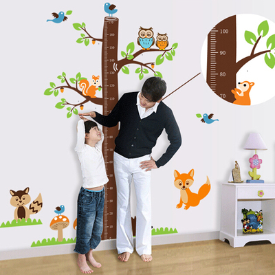 儿童房客厅幼儿园卡通量身高装饰墙贴纸超大身高贴自粘墙贴可移除