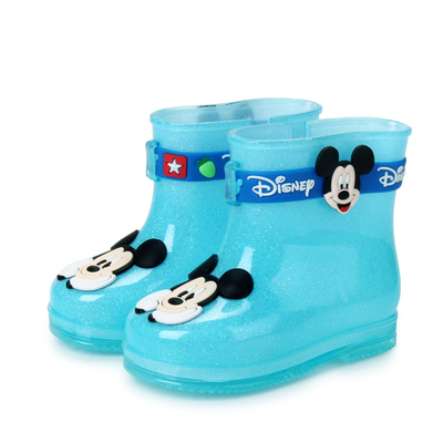 迪士尼1-3周岁小宝宝雨靴防滑加棉四季胶鞋男童女童短筒儿童雨鞋