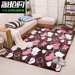 珊瑚绒加厚地毯现代简约卧室客厅茶几沙发满铺床边飘窗长方形地毯