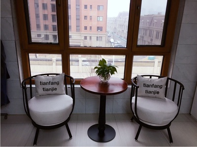 美式铁艺懒人沙发休闲椅阳台时尚创意咖啡馆酒店个性茶座单人椅子