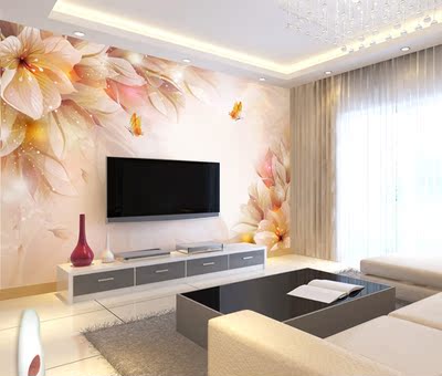 无缝大型壁画 3d客厅电视背景墙纸无纺布壁纸壁纸墙布 欧式玉兰花
