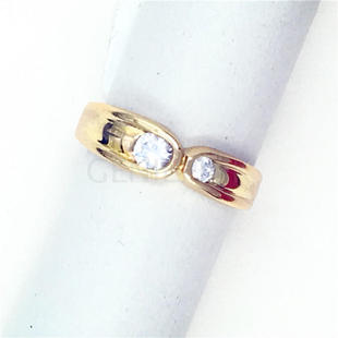 Geniepink 爱丽儿娘娘 新款22k金 镀金水晶不对称马蹄形戒指0040