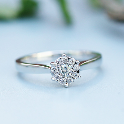 一克拉钻戒定制六爪结婚对戒 18K白金铂金求婚钻石戒指 男女婚戒