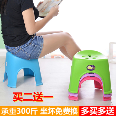 加厚塑料凳子成人矮凳浴室防滑小板凳卡通儿童宝宝方凳子换鞋凳子