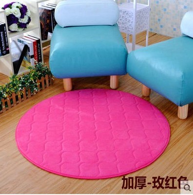 绒面加厚水洗圆形地毯健身瑜伽毯电脑椅转椅垫客厅卧室床边毯地垫