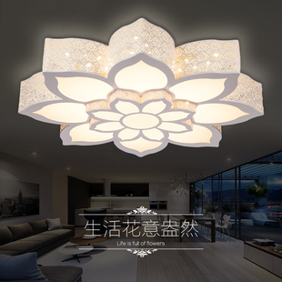 LED吸顶灯圆形铁艺灯大气创意个性温馨浪漫主卧室客厅灯简约现代