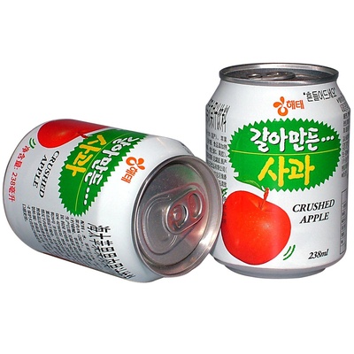 韩国进口海太苹果果粒果汁饮料238ml 果味酸甜饮品休闲零食