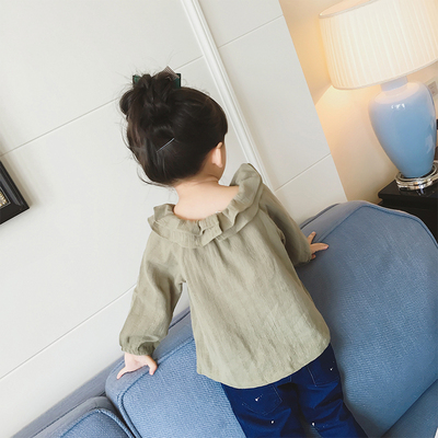 童装2016秋装 新款儿童韩版长袖T恤 女童秋季上衣中小童娃娃衫