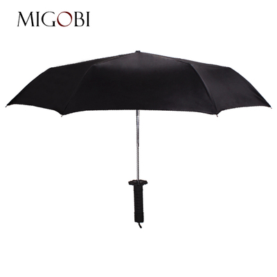 金蝶武士雨伞创意三折折叠韩国男生加固全自动超防风超拒水纯色伞