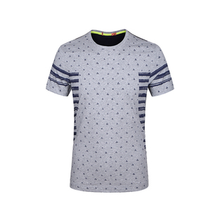品牌剪标男士青年薄款修身圆点运动休闲常规棉质短袖T恤拼海短T3