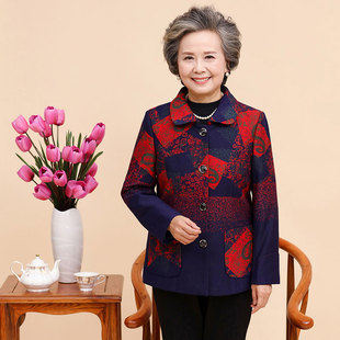 妈妈秋季外套 50-60岁中老年人女装春秋装奶奶衬衣婆婆长袖秋衣