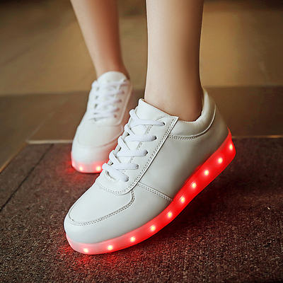 七彩发光鞋男女LED充电灯板鞋休闲闪光鞋情侣荧光鞋带鬼步舞鞋