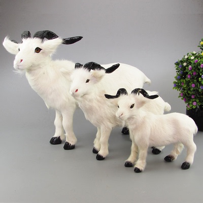 仿真山羊模型仿真羊 大中小3中尺寸仿真小动物模型小山羊模型道具