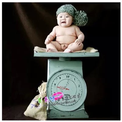 儿童摄影道具筐 新生儿拍照用品天平秤 满月百天天宝宝摄影道具