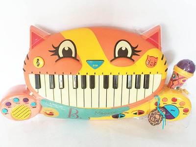 美国B.Toys大嘴猫琴儿童电子琴带麦克风宝宝钢琴玩具乐器2-6岁