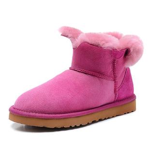 冬季新款四叶草雪地靴女加厚保暖防水真皮短靴平底流苏学生靴子棉