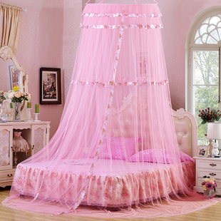 正品粉色吊顶蚊帐1.2 1.35 1.5 1.8m2米床双吸盘帐子通用欧式纱帐
