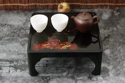 [逐物漆器］大漆四方茶几 香几 犀皮漆 小茶台 手工制作